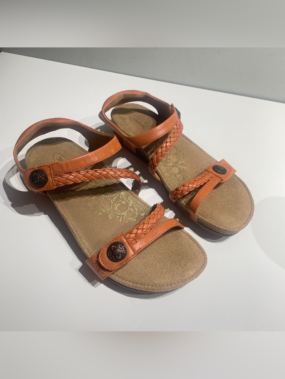 Jillian Braided Quarter Strap Sandal Conag Color 10 Comfort Orange
